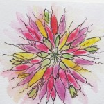 nature mandala, watercolour, watercolor, hibiscus