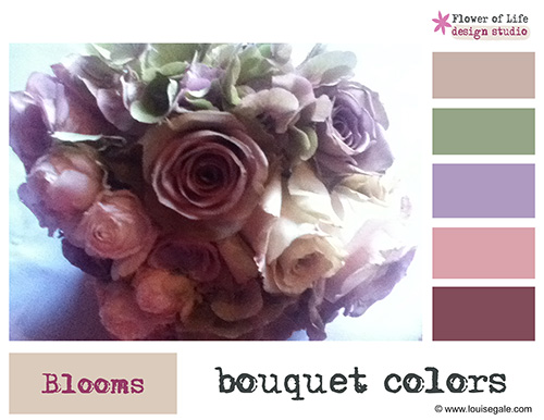Color story: wedding bouquet color palette