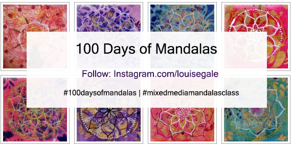 100 Days of Mandalas. mixed media mandalas, mandalas in mixed media