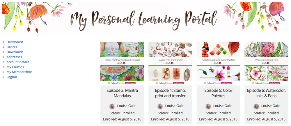 Creative learning class portal by Louise Gale
