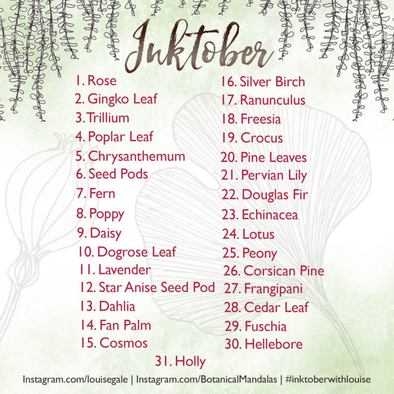 Join me for Inktober! Draw Botanical Motifs and Mandalas! | Louise Gale ...