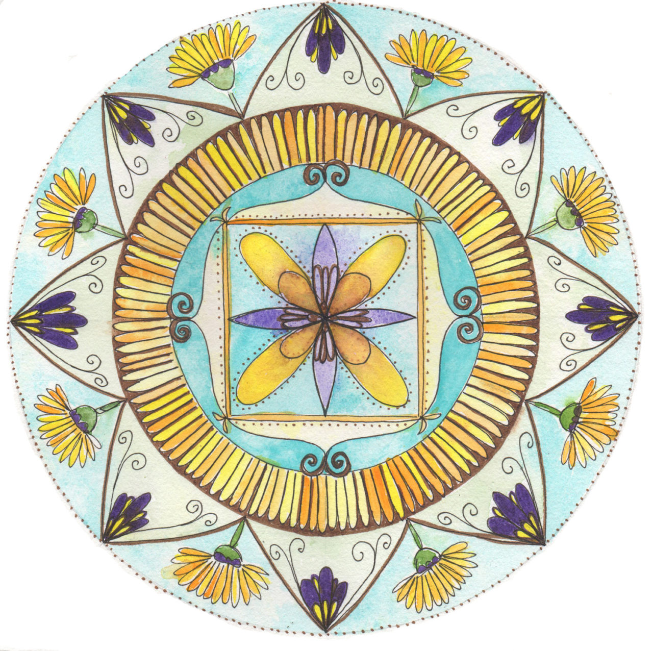 Botanical Mandalas Louise Gale Mixed Media Botanical Mandala Color Artist