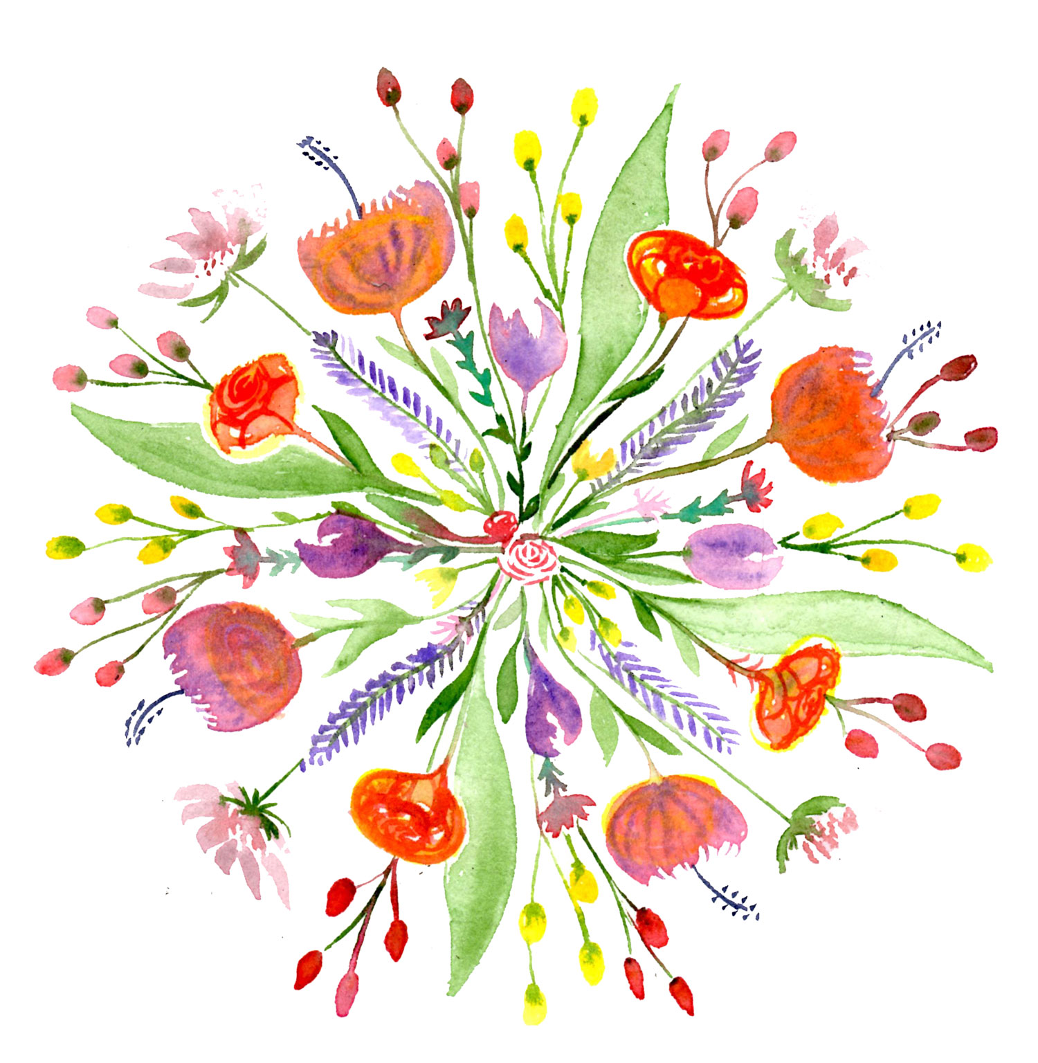 Leafy Botanical Mandala by Louise Gale