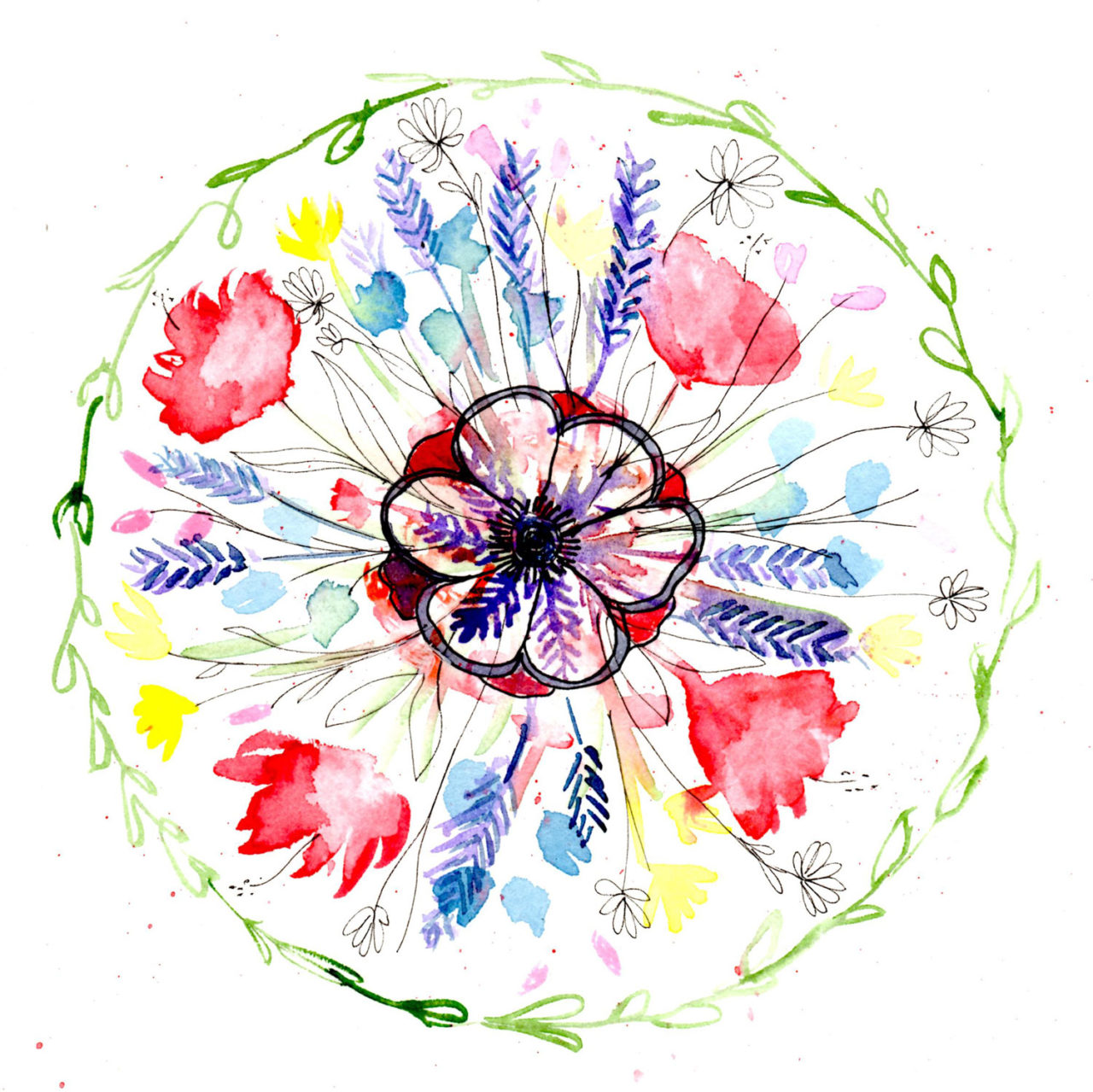 Botanical Mandalas Louise Gale Mixed Media Botanical Mandala Color Artist
