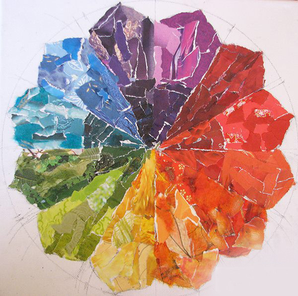 collaged color wheel Louise Gale Color Classes