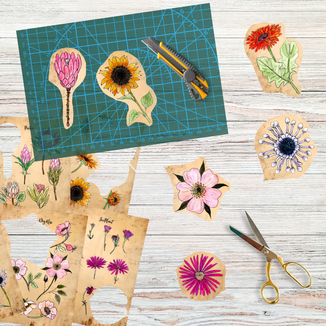 Cut out and Collage Watercolor Blooms Ephemera!