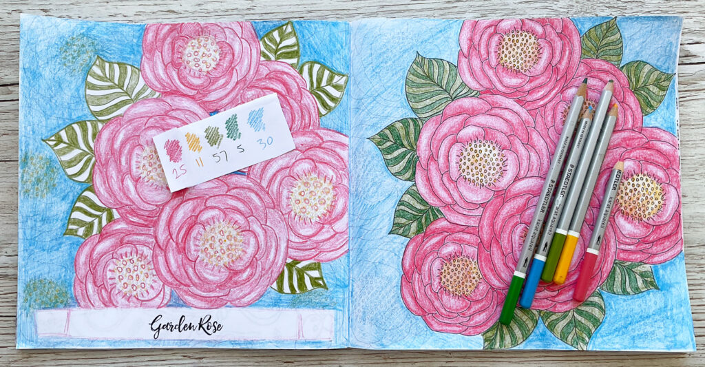 Coloring Club: Garden Rose: Watch my video and join me to color Botanical Blooms and Mandalas