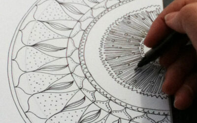 Sketchbook sneak peek: Hibiscus buds and mandala doodle