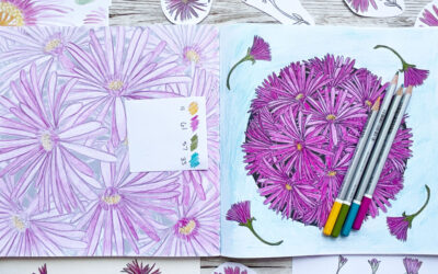 Coloring Club: Ice Plant Daisy Mandala: Watch my video and join me to color Botanical Blooms and Mandalas