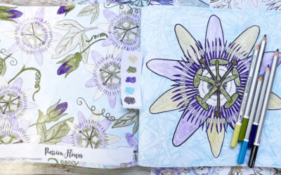 Coloring Club: Passion Flower Bloom Design: Watch my video and join me to color Botanical Blooms and Mandalas
