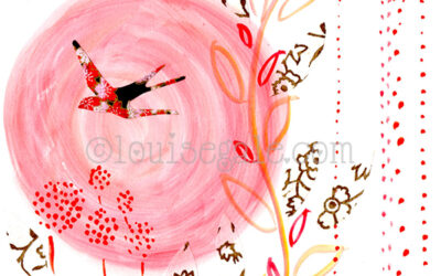 Sunset & bird flight painting