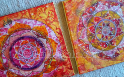 Orange and Yellow {Mixed Media Mandalas}